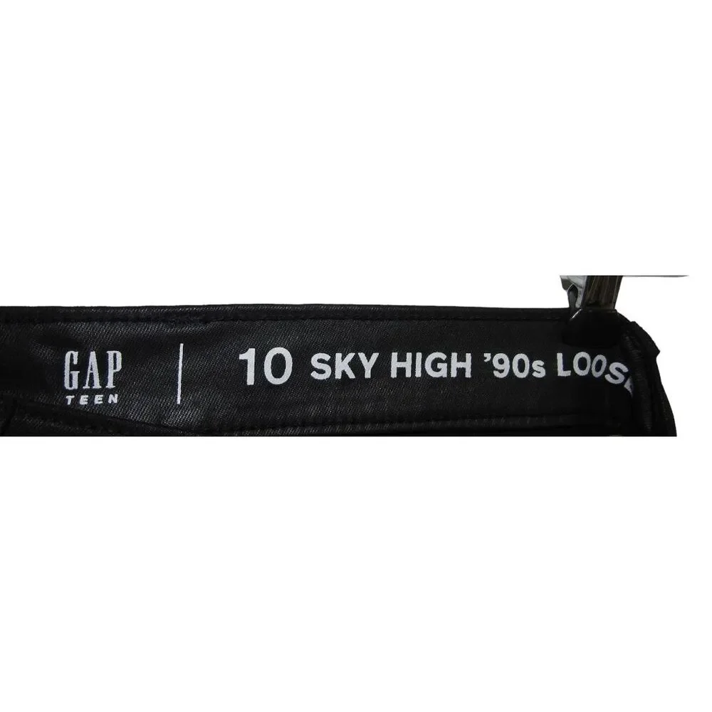 NWT Gap Sky High 90's Jeans Loose Black‎ Sz 10 Teen